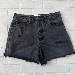 KanCan Women's Estilo Black Gray Wash Cut off Distressed Denim Jeans -sz 11/29